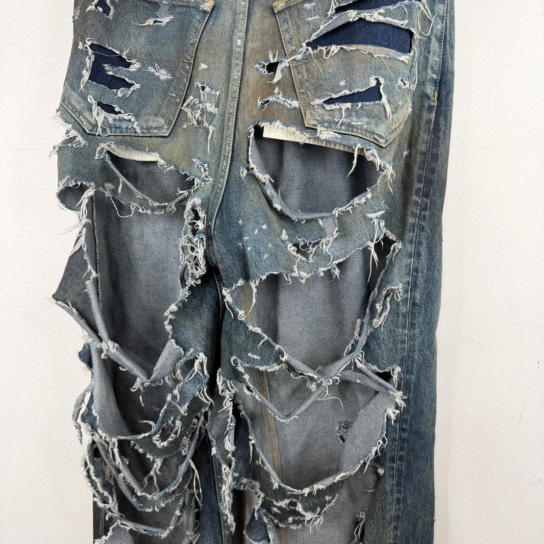 Balenciaga Destroyed Blue Jeans