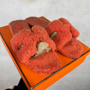 Hermes Fuzzy Oran Sandals