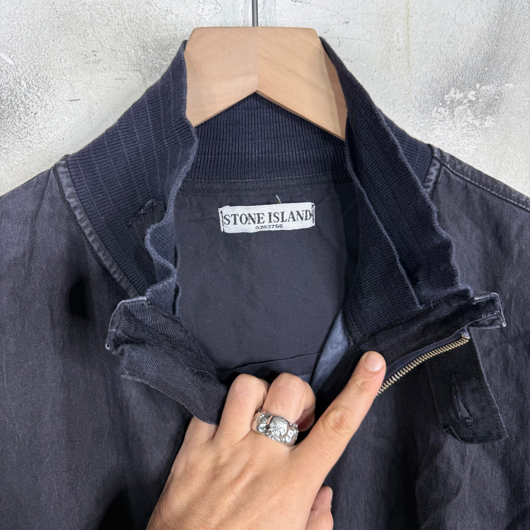 Stone Island 90's Ribbed Collar Canvas Jacket