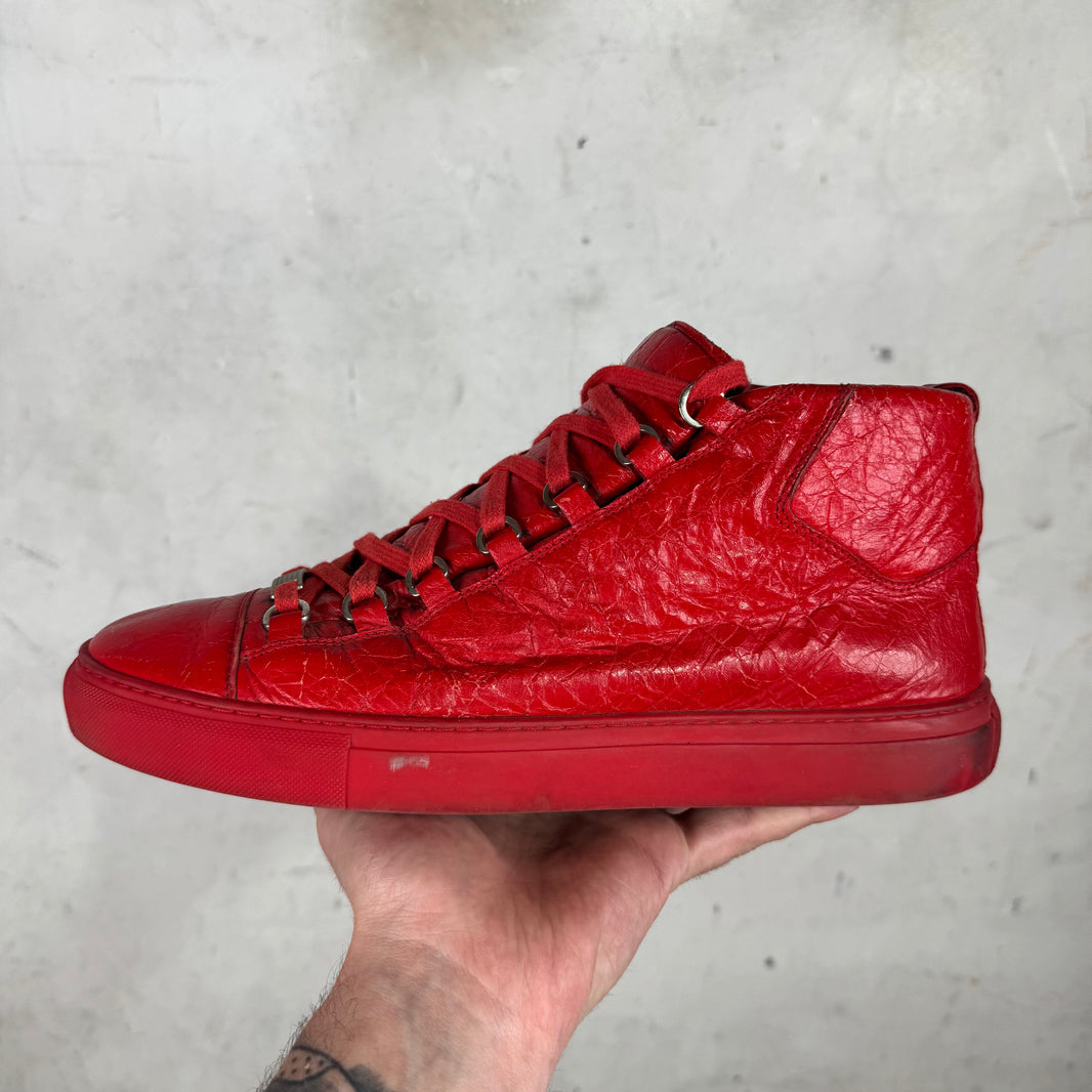 Balenciaga Red Leather Arenas