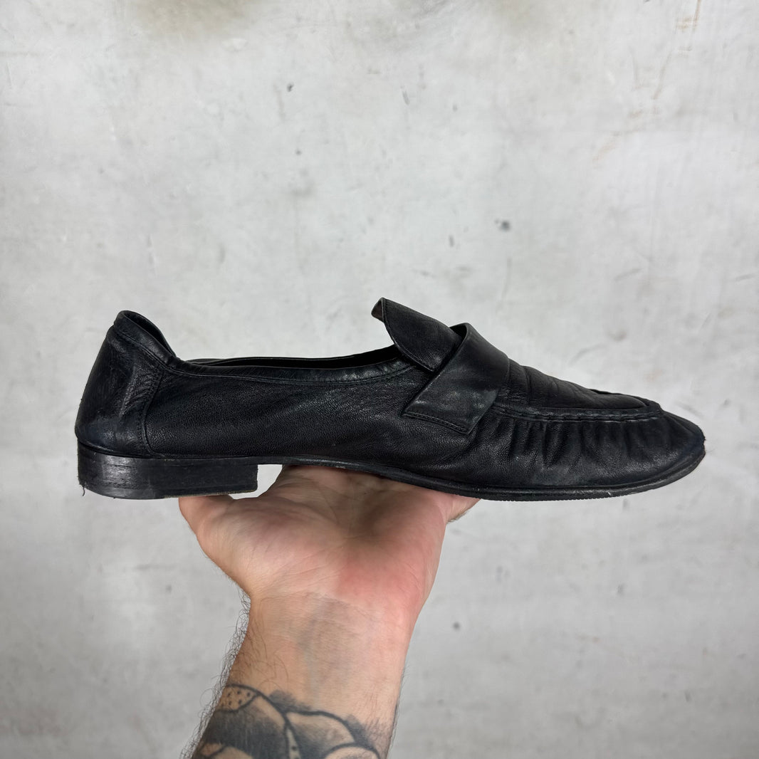 The Row Scrunched Leather Loafers