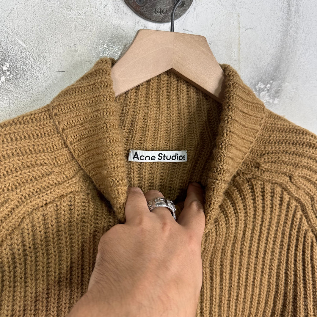 Acne Studios Khaki High Neck Wool Sweater