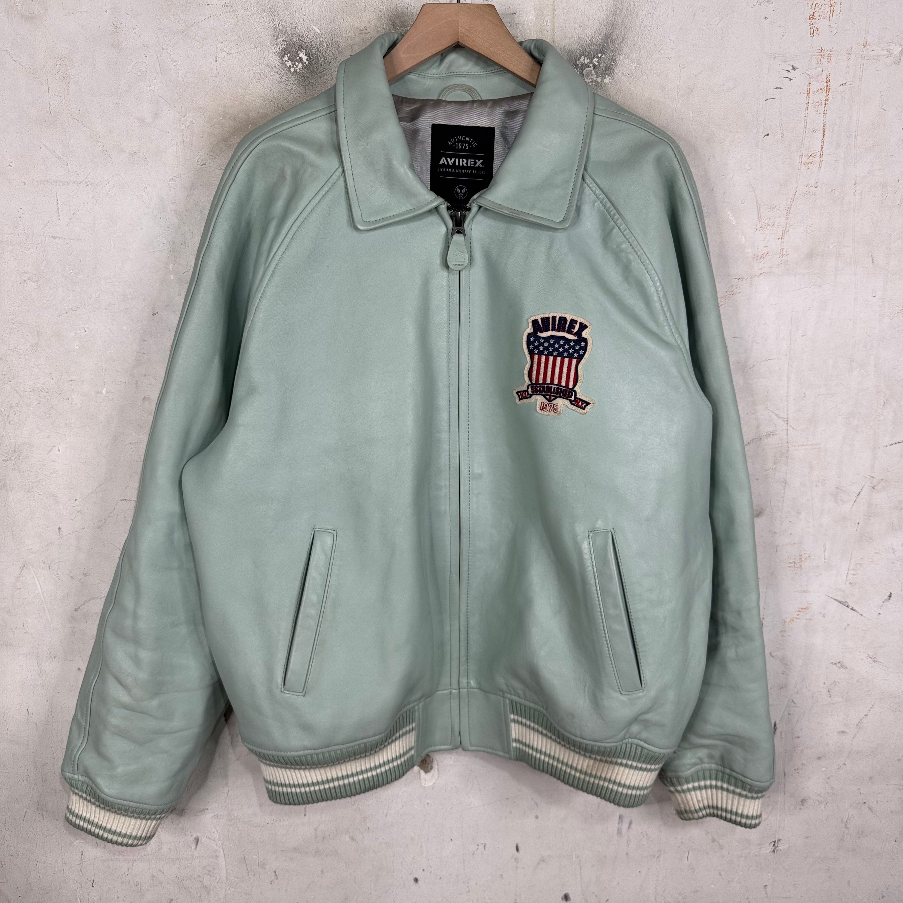 AVIREX USCG ミリタリージャケット 1975年製 Avirex Teal Leather Crest Jacket – www.Lukes.store