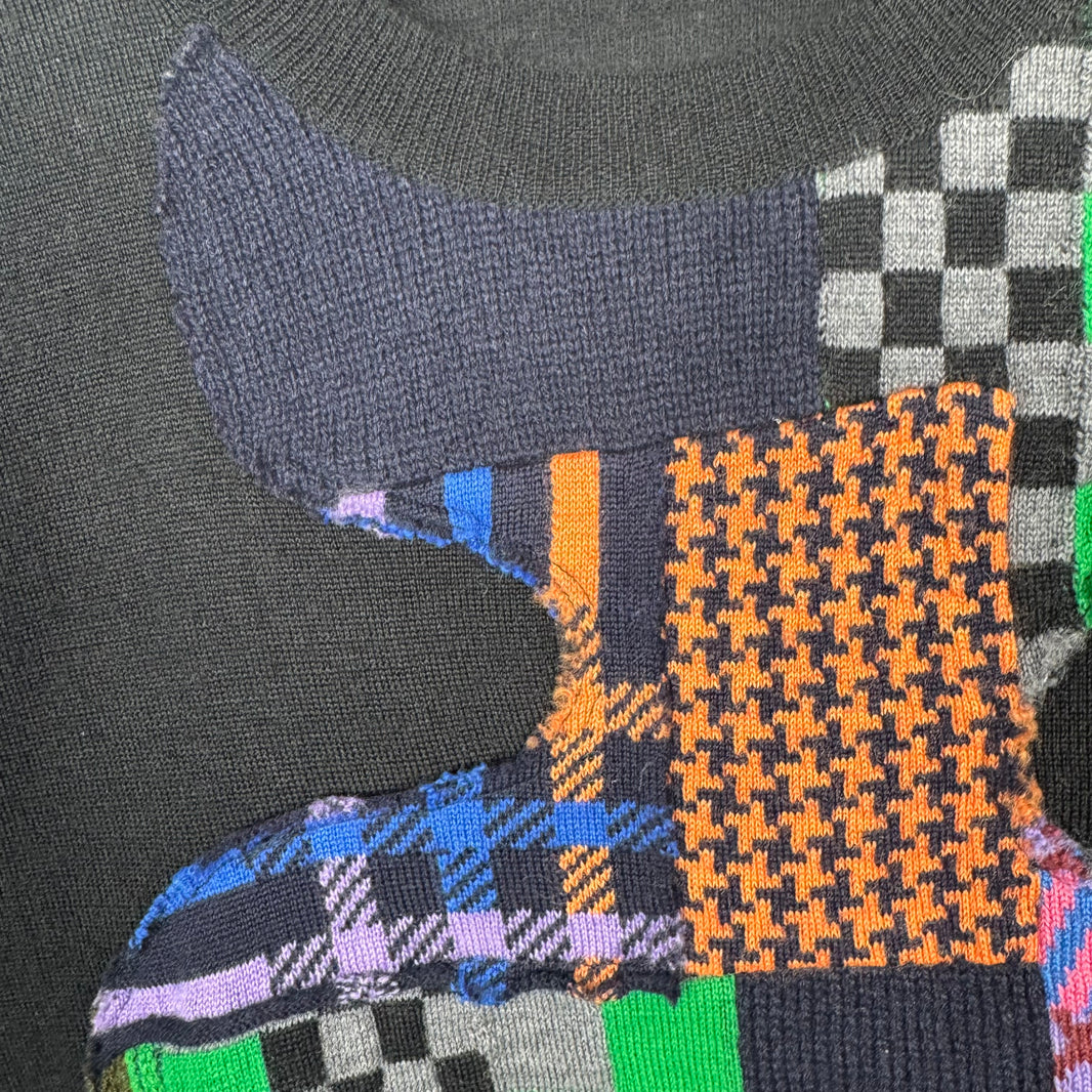 Comme Des Garçons Wool Patchwork Afroman Sweater
