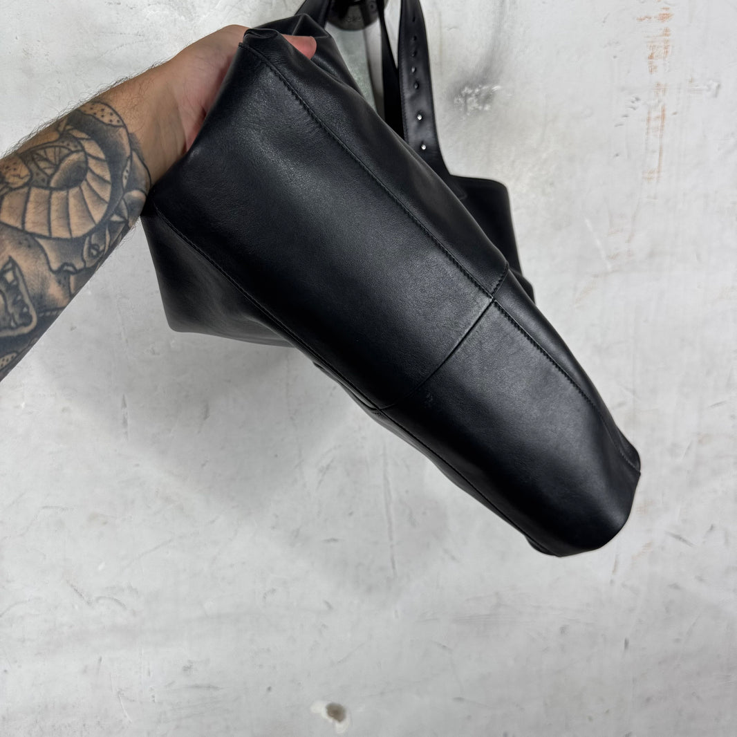 Balenciaga Badged Cowhide Leather Tote Bag