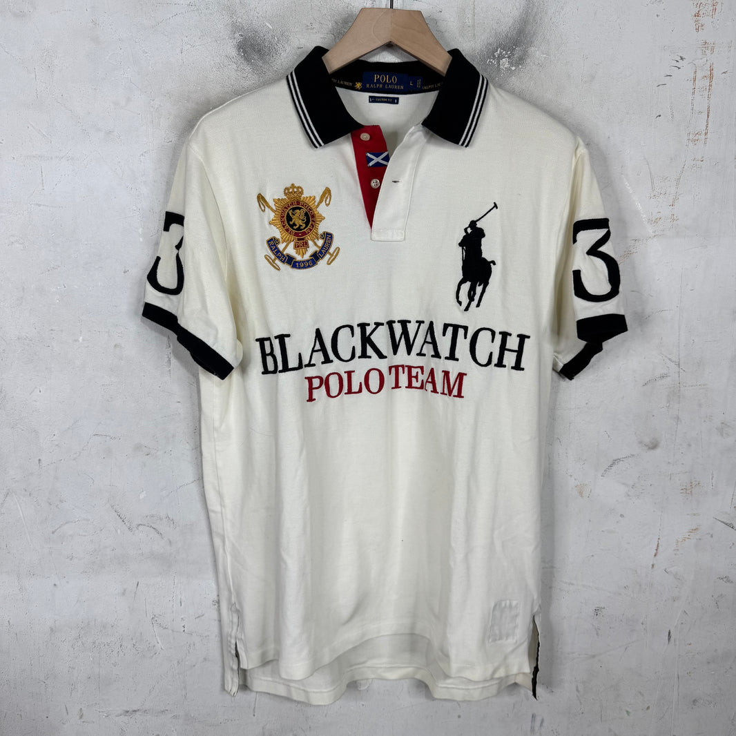 Ralph Lauren White Blackwatch Big Pony Polo