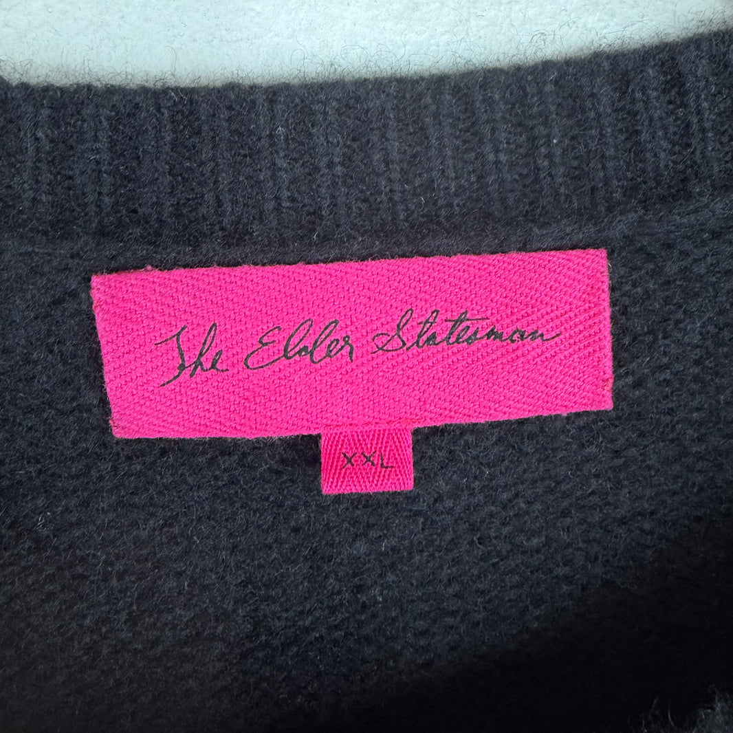 Elder Statesman Black Pocket Cashmere Sweater