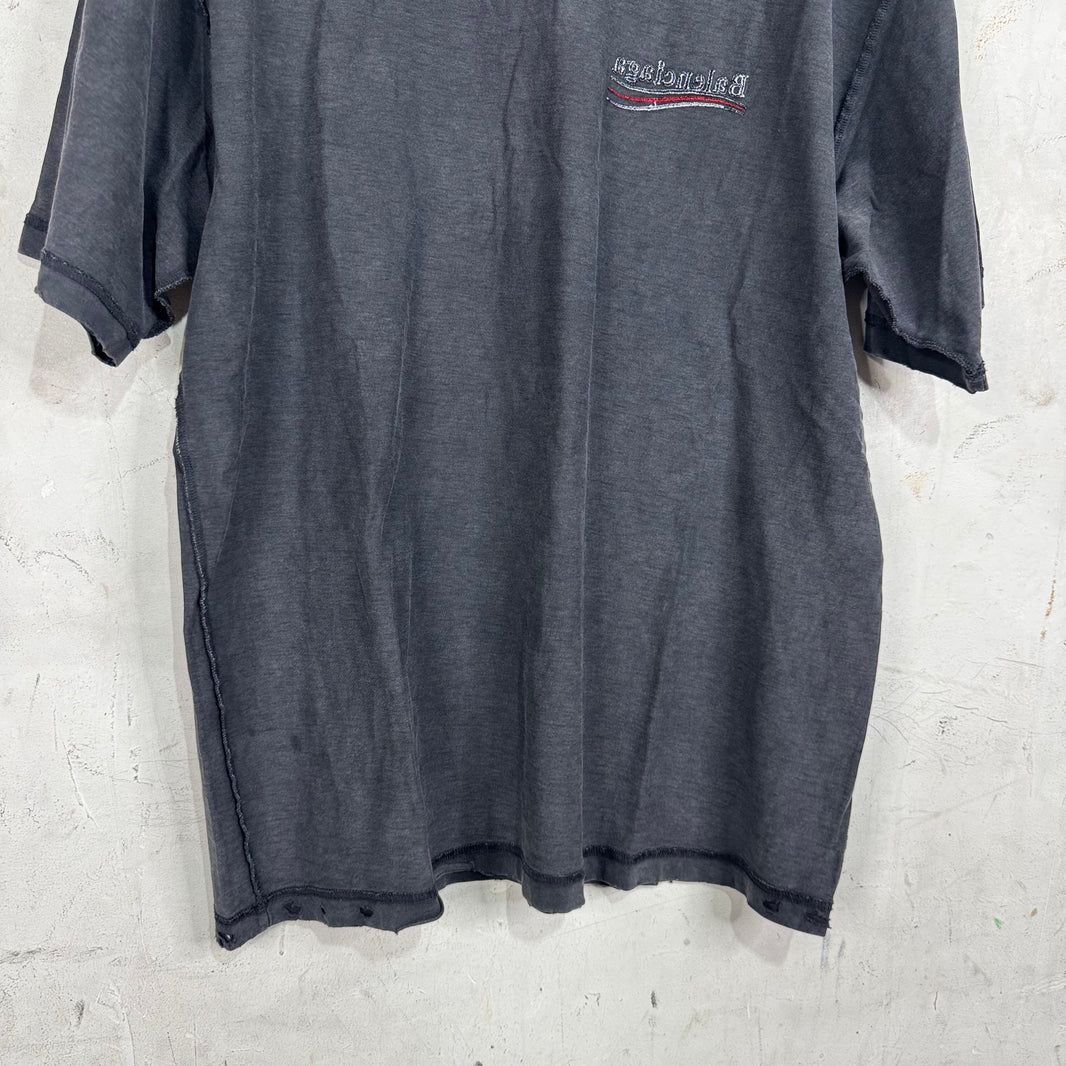 Balenciaga Inside Out Distressed Campaign T-Shirt