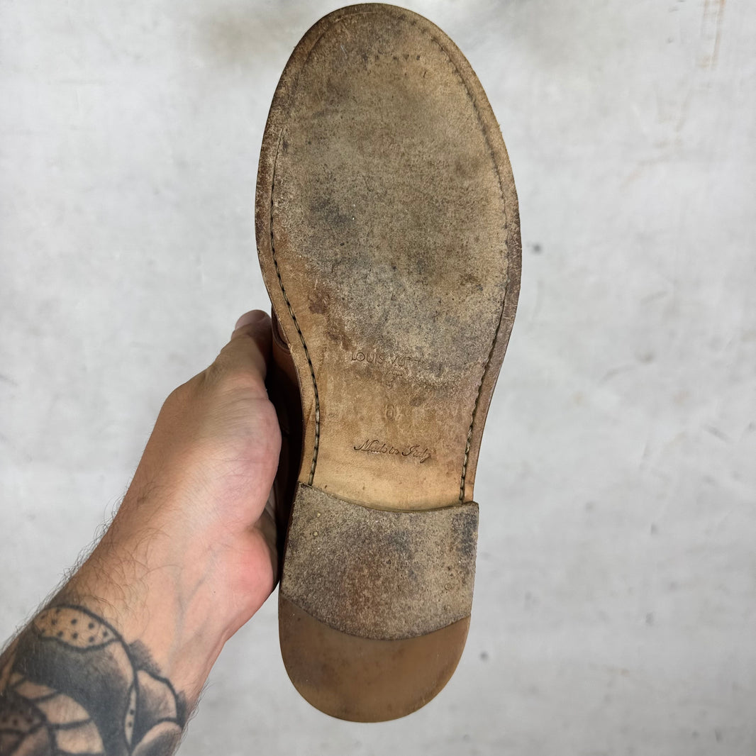 Louis Vuitton Brown Leather Penny Loafers