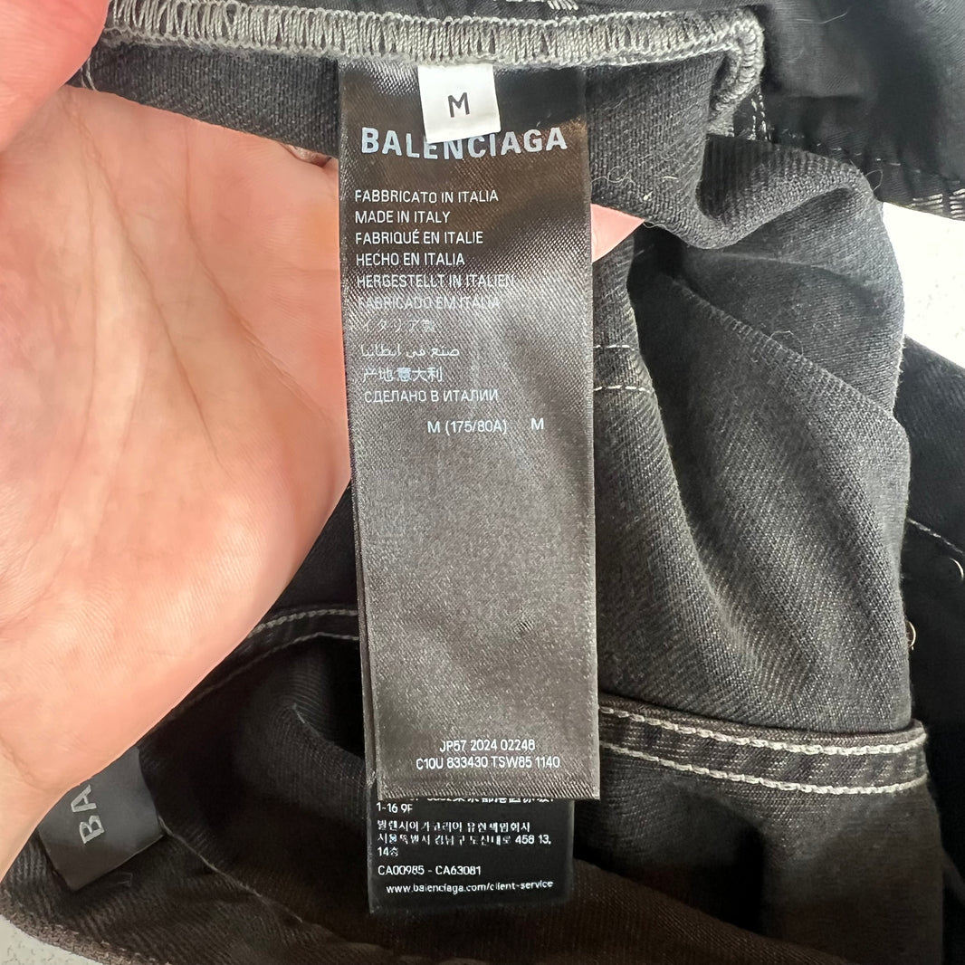 Balenciaga Distressed Black Straight Leg Jeans
