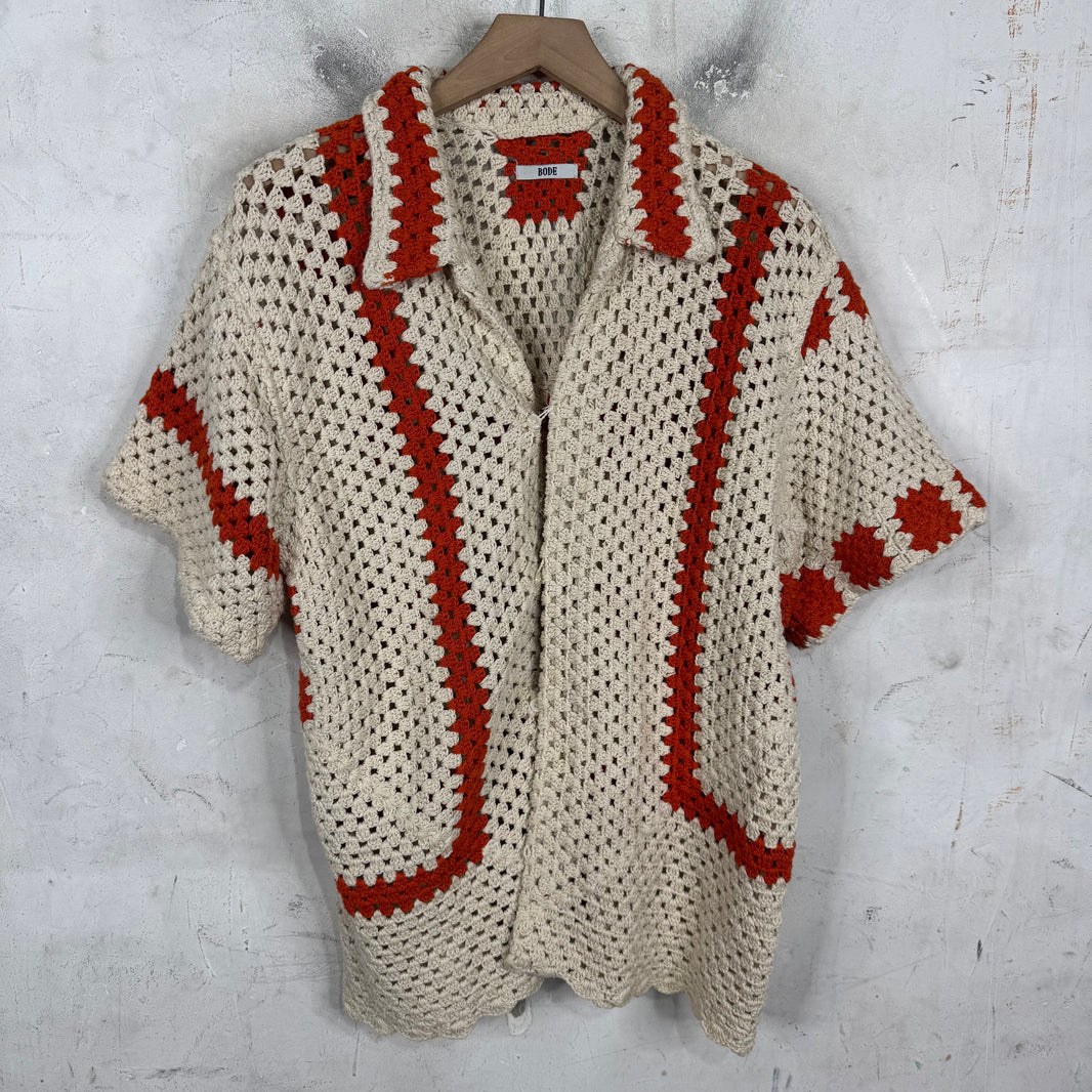 Bode Sun Spot Crochet Shirt