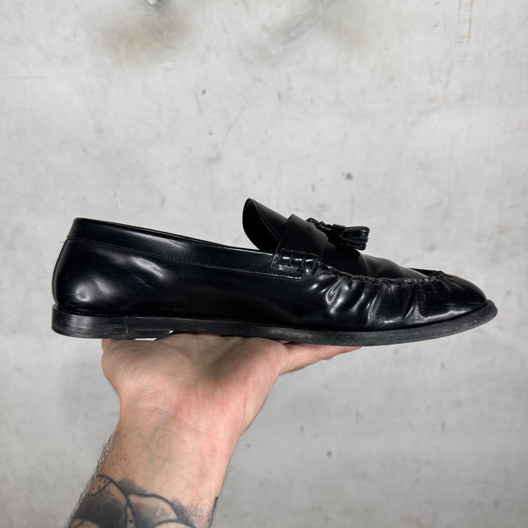 The Row Leather Scrunched Tassel Loafers