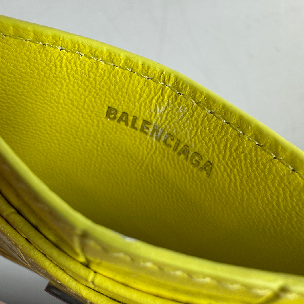 Balenciaga Neon Green Croc Card Holder
