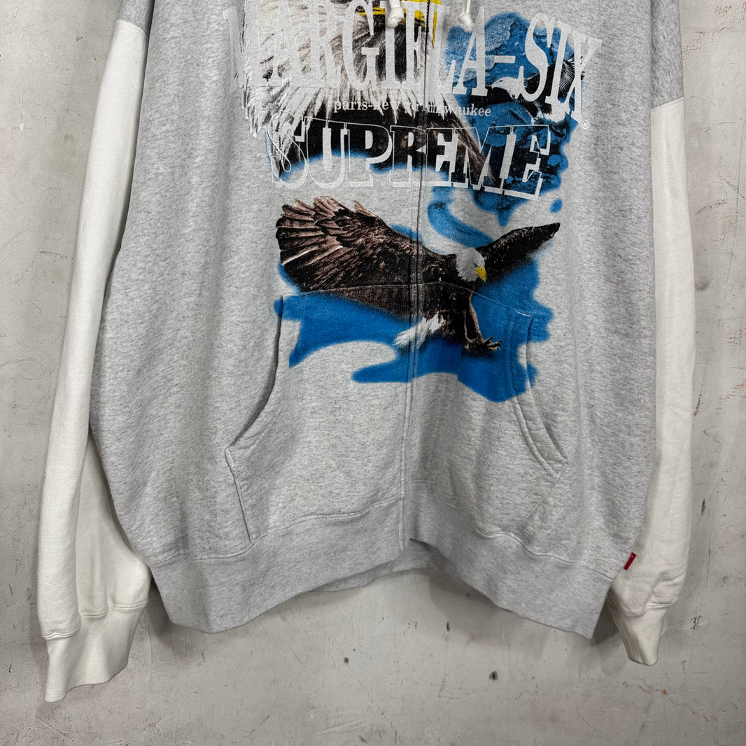 Supreme x MM6 Grey Eagle Zip Hoodie