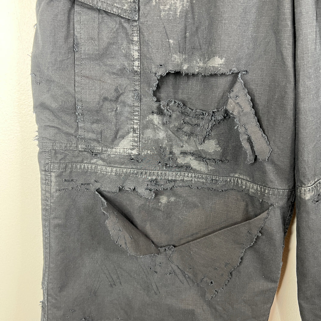 Balenciaga Distressed Ripstop Double Layer Cargo Pants