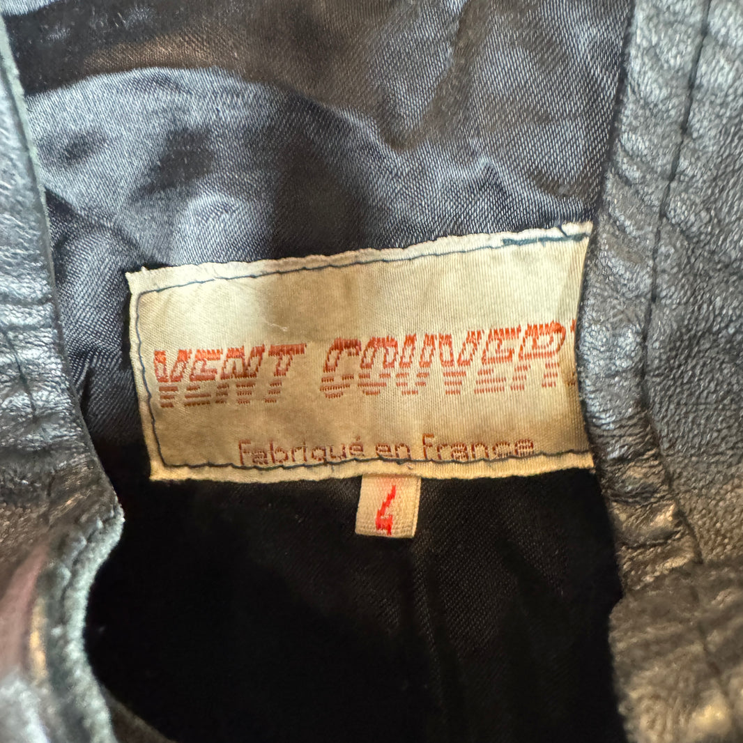Vintage Leather/Suede Hooded Zip Jacket