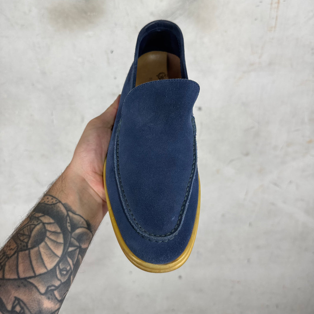 Loro Piana Navy Summer Walk Loafers