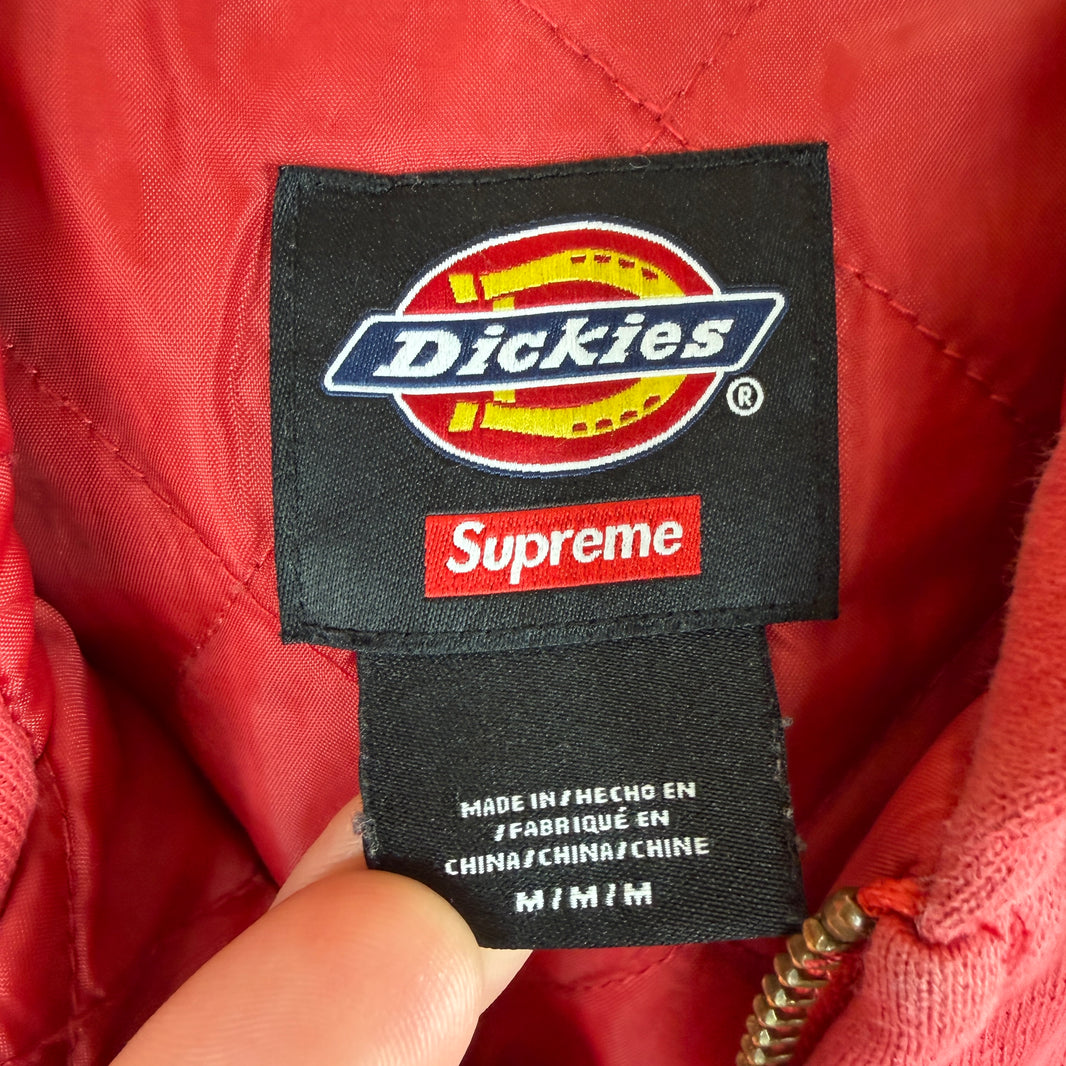 Supreme Dickies Quilted Lined Red Zip Hoodie