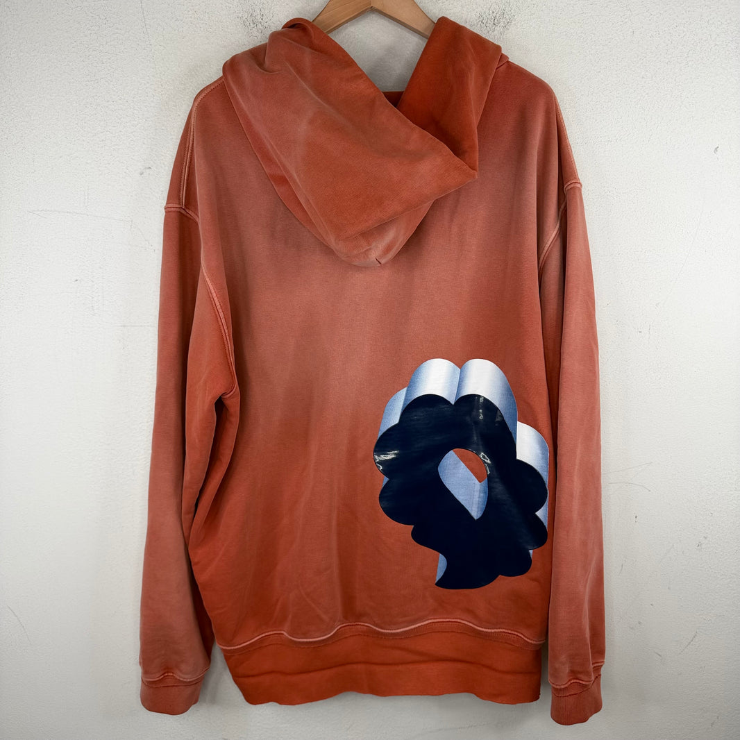 Margiela Orange Overdye Distressed Hoodie
