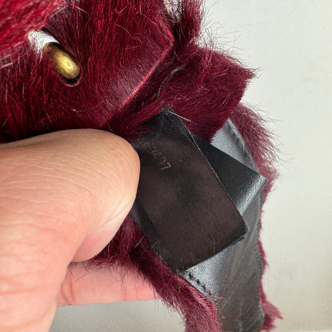 Prada Maroon Fur Belt