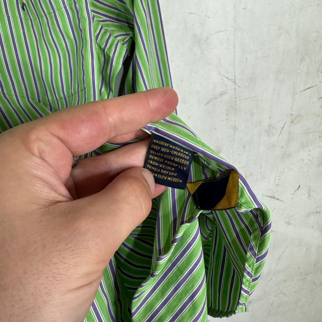 Ralph Lauren Rugby Striped Green Buttoned Shirt