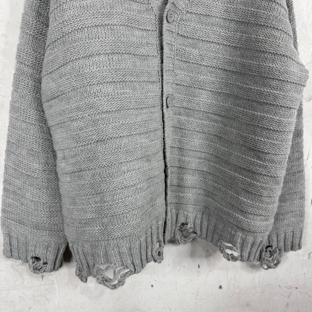 Margiela MM6 Grey Frayed Cardigan