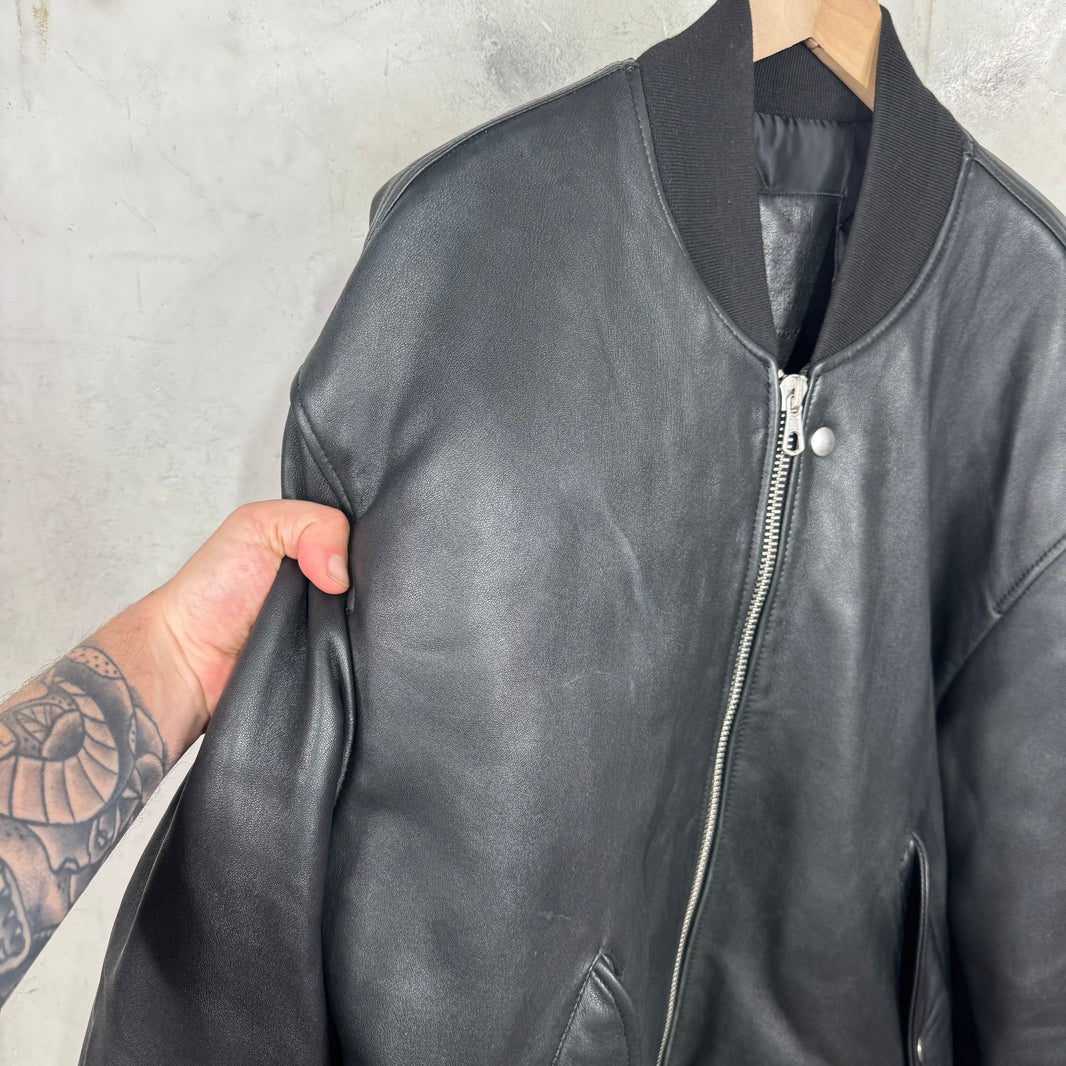 Stussy Leather Flight Bomber Jacket