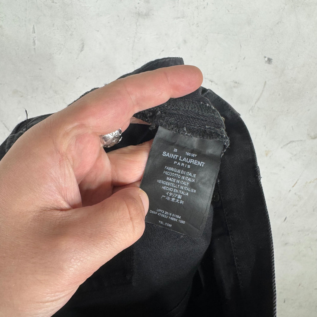 Saint Laurent Stitch Logo Black D01 Jeans