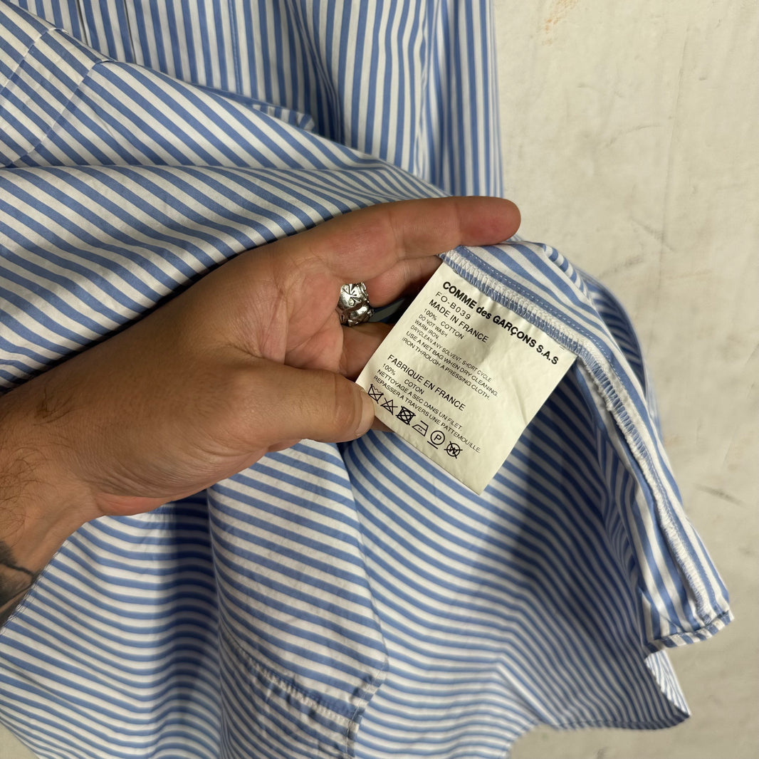 CDG Shirt Pinstriped Reconstructed Flower Shirt