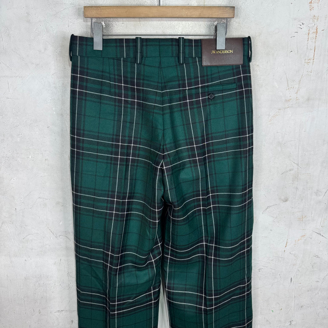 JW Anderson Green Plaid Trousers