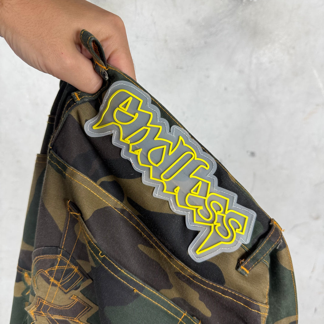 Endless Denim Camo Flared Pants