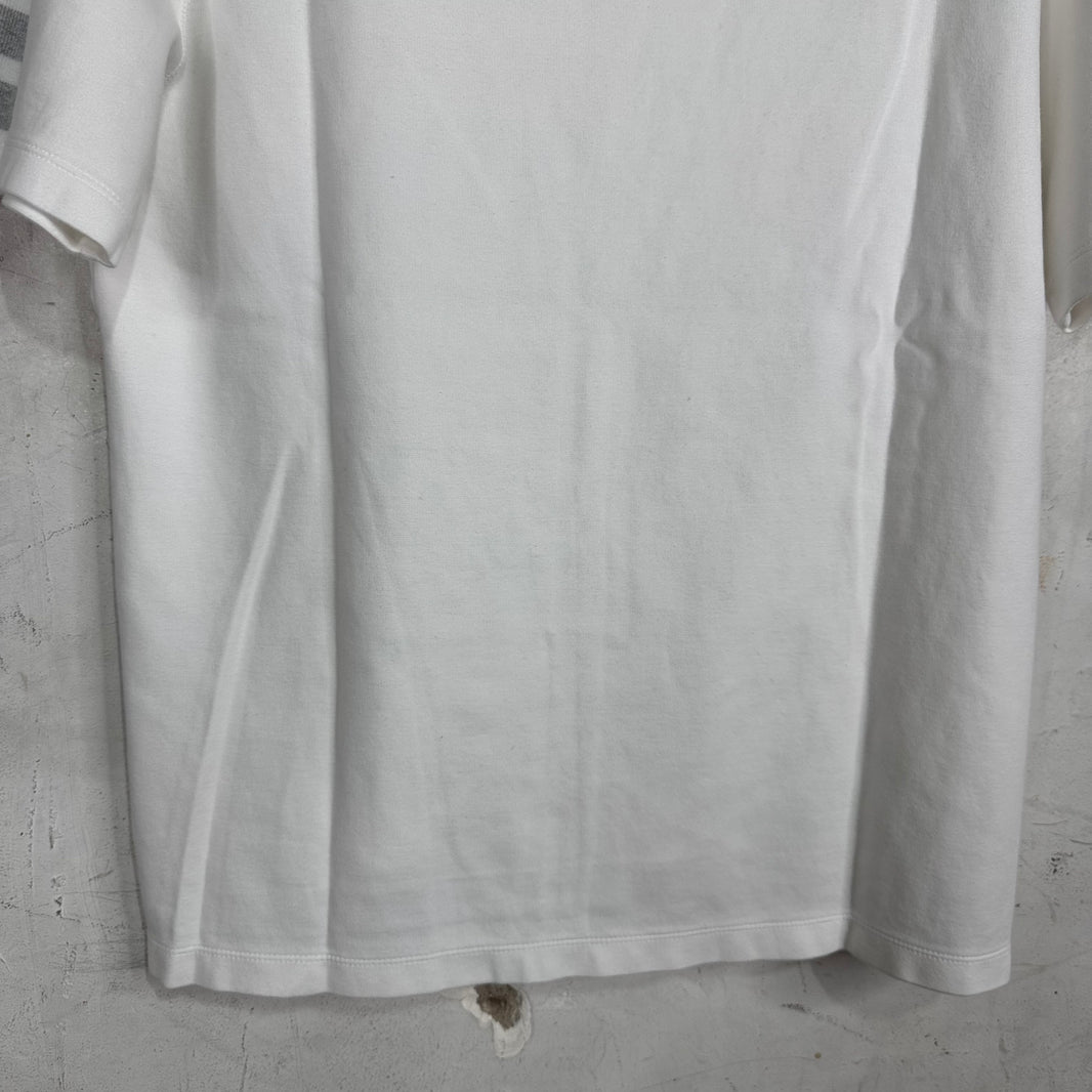 Thom Browne White Striped Sleeve T-Shirt