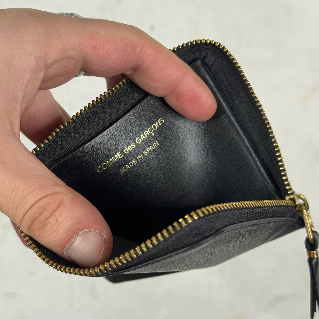 CDG Black Leather Zip Wallet