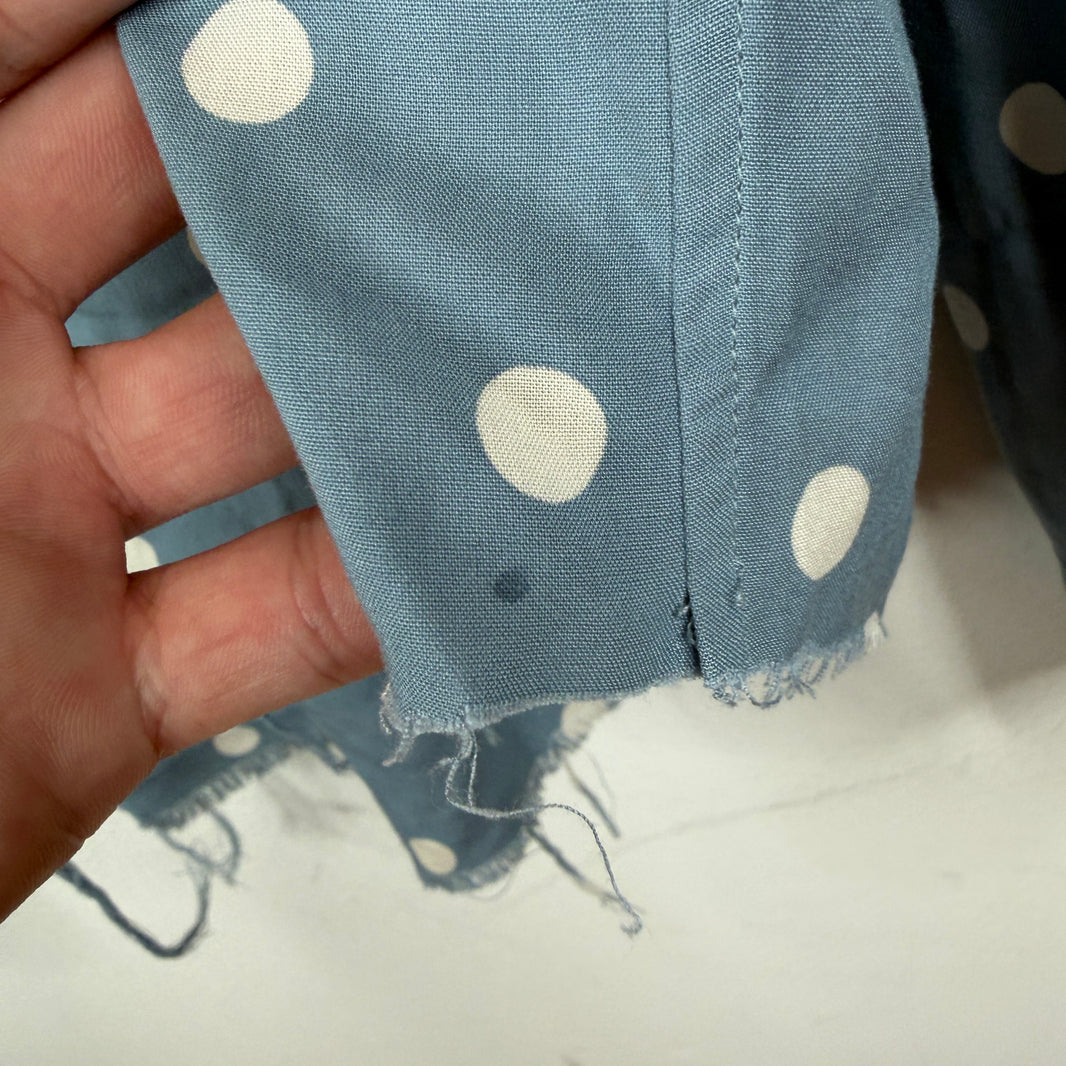Saint Laurent Cropped Polka Dot Button Up LS Shirt