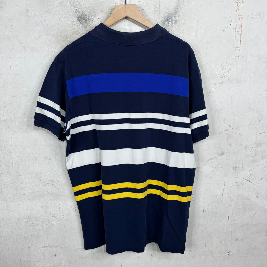 Ralph Lauren Striped Navy/White/Yellow Polo
