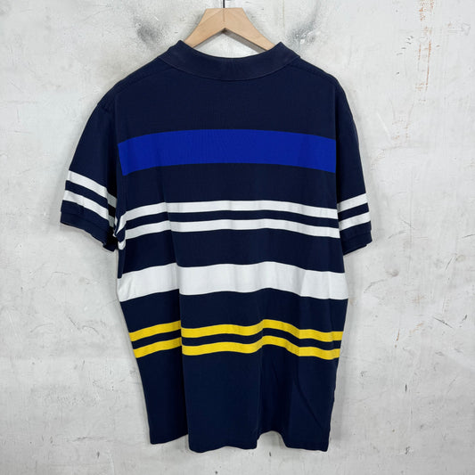 Ralph Lauren Striped Navy/White/Yellow Polo
