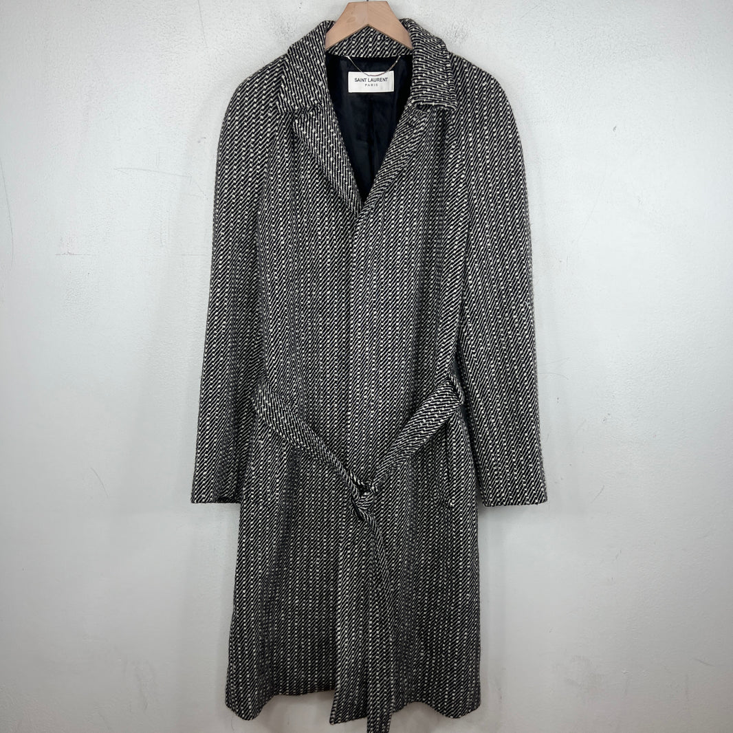 Saint Laurent Patterned Wool Trench Coat
