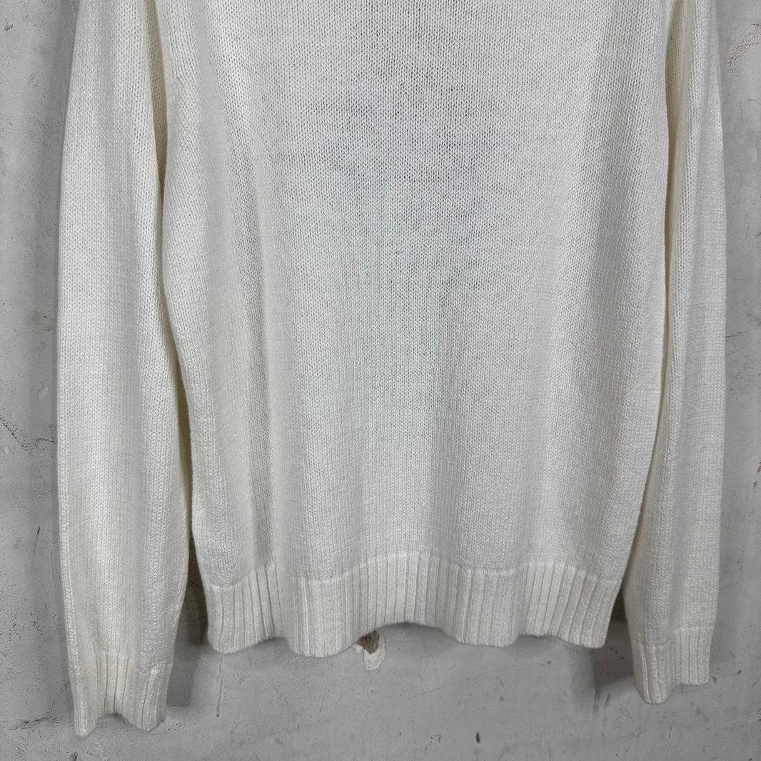 Ralph Lauren White Polo Bear Sweater