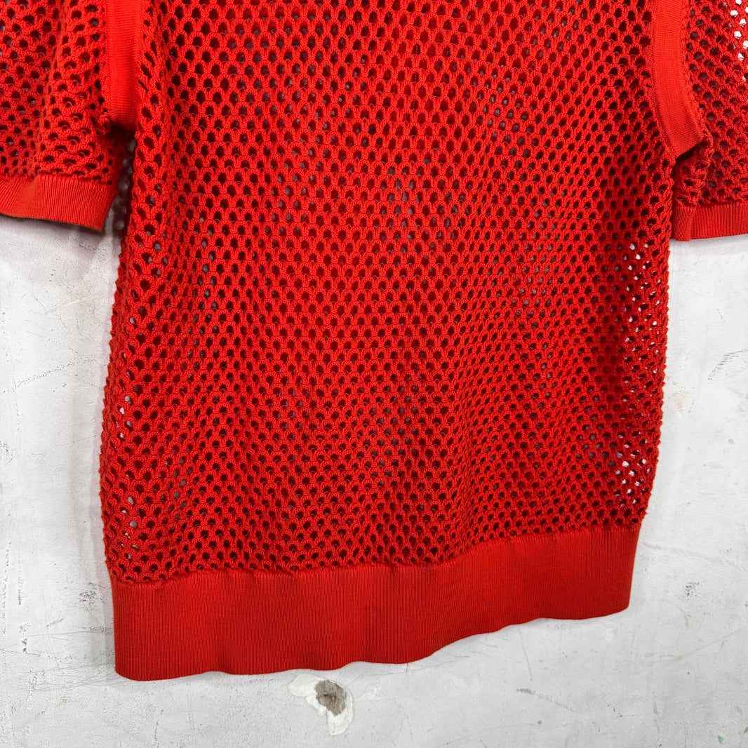 Helmut Lang Fishnet 1/4 Zip Knit