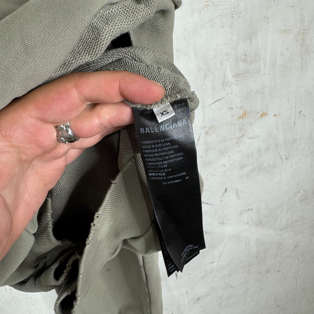 Balenciaga Grey Tape Pullover Hoodie