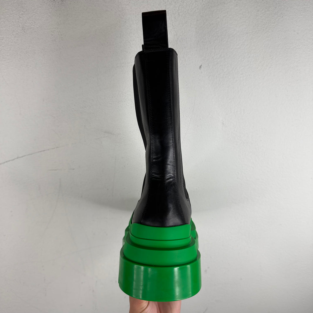 Bottega Veneta Green Tire Chelsea Lug Boots
