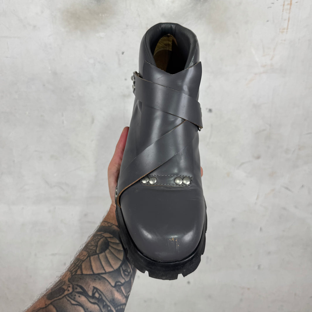 Jil Sander Grey Man Ankle Harness Boots
