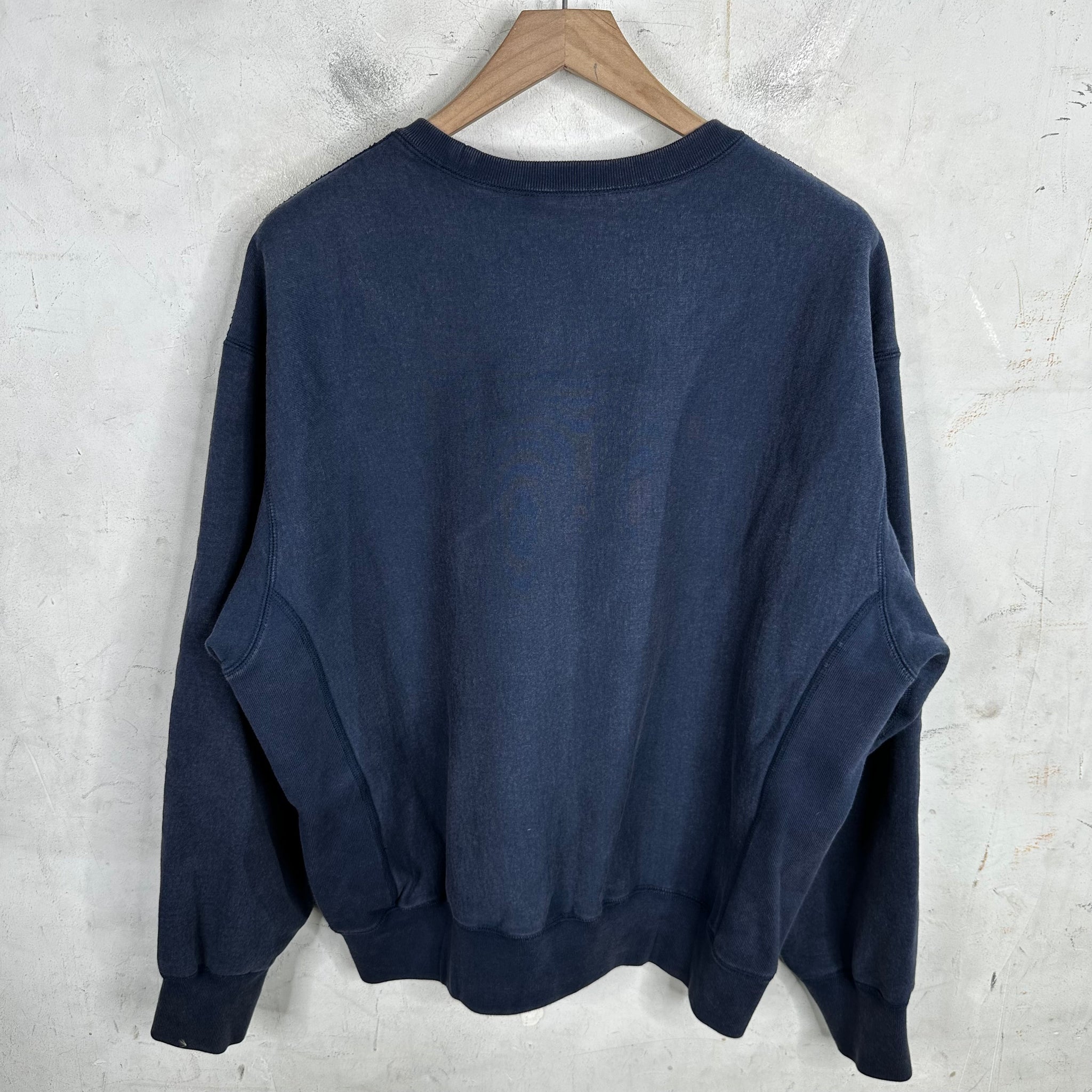 Supreme Washed Box Logo Crewneck Navy Men's - SS25 - US