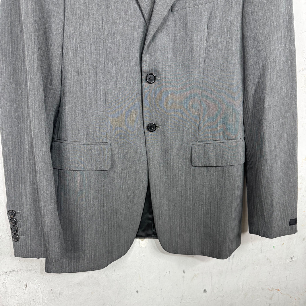 Prada Grey Striped Blazer Jacket
