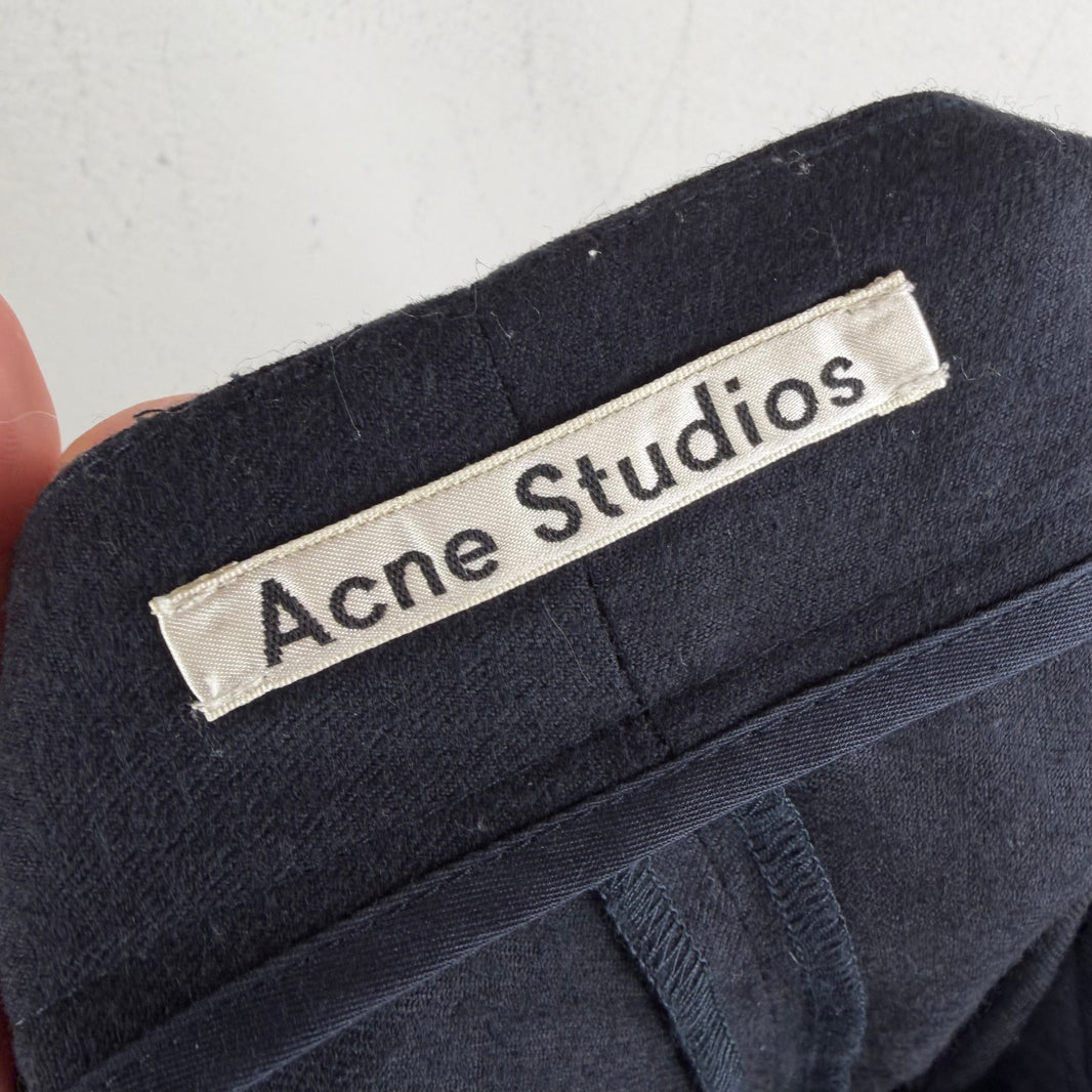 Acne Studios Pace Navy Wool Trousers