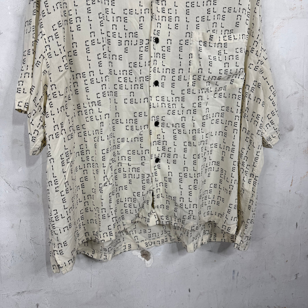 Celine Time Monogram Logo Viscose Shirt