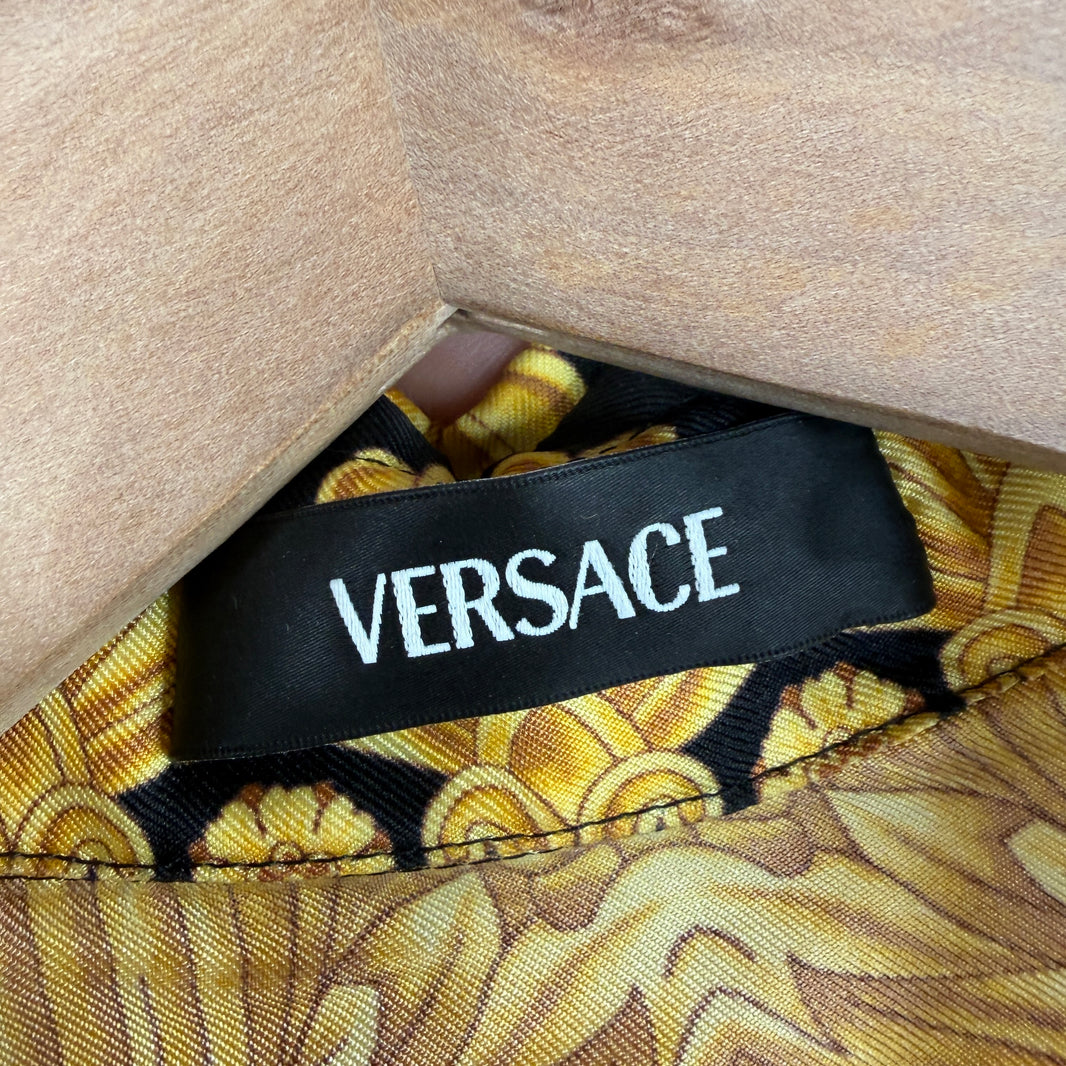 Versace Silk Pattern Button Up Shirt