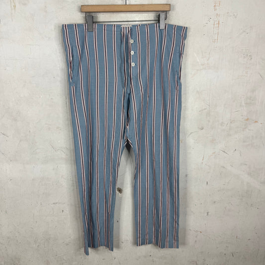 Bode Blue Striped Pajama Pants