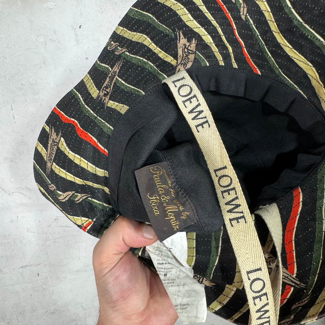 Loewe Stripe Print Canvas Bucket Hat
