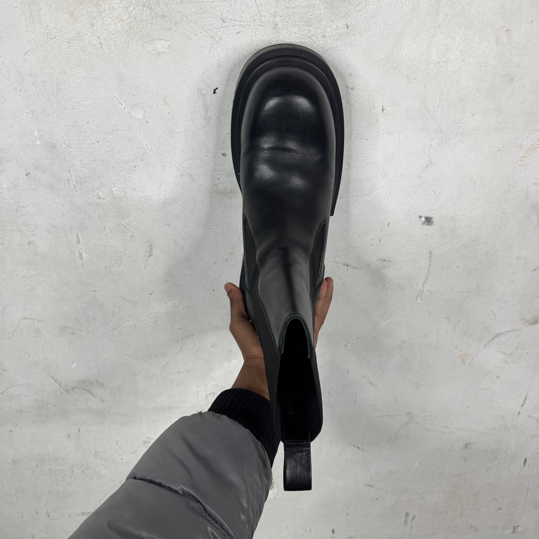 Rick Owens Leather Chelsea Bogun Boots